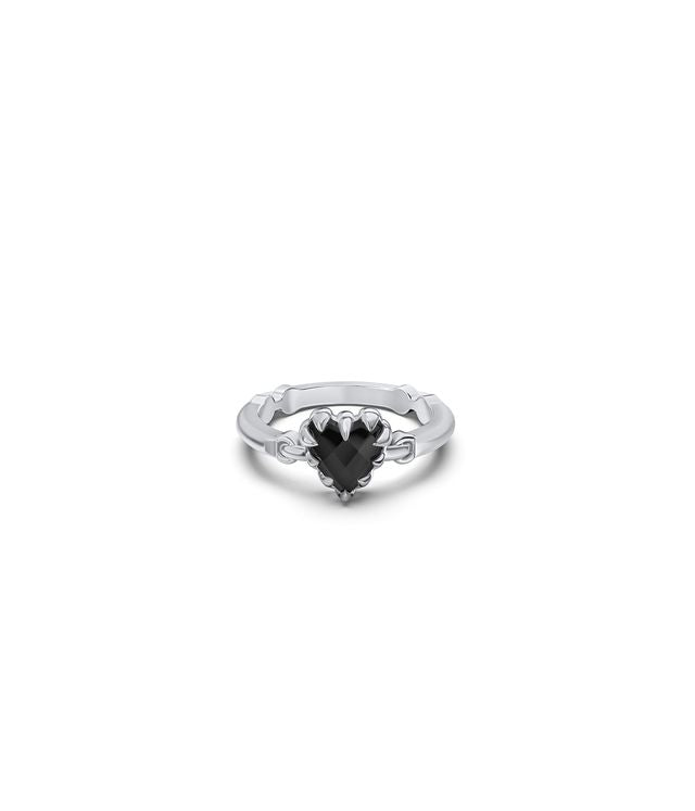LOVE CLAW BAR RING ONYX