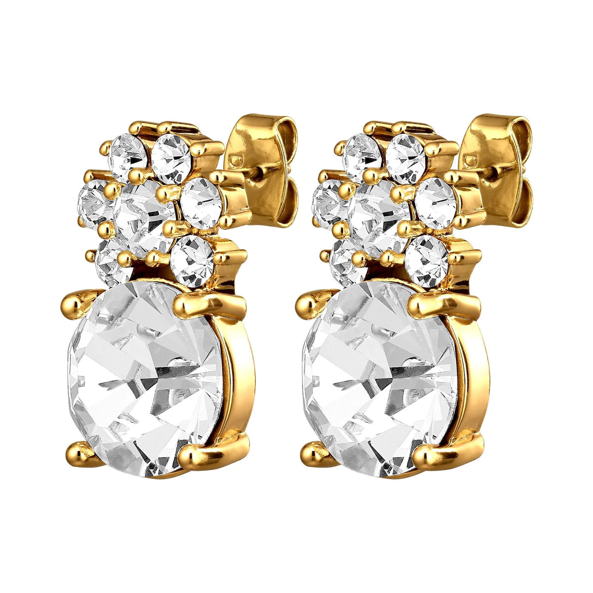 BECKIA SHINEY GOLD CRYSTAL EARRINGS
