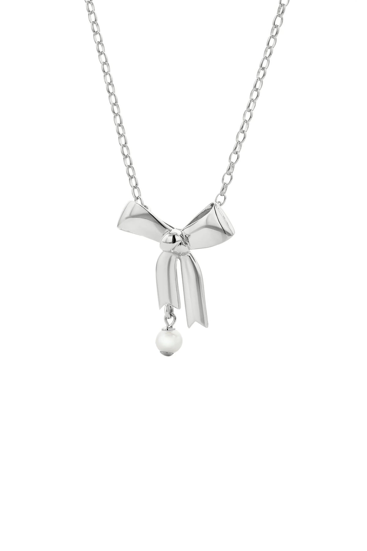 BOW NECKLACE WITH PEARLS