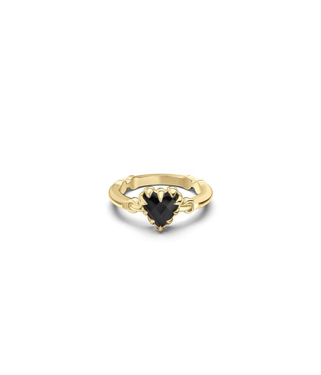 LOVE CLAW BAR RING ONYX