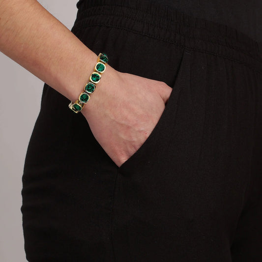 CONIAN SHINY GOLD GREEN BRACELET
