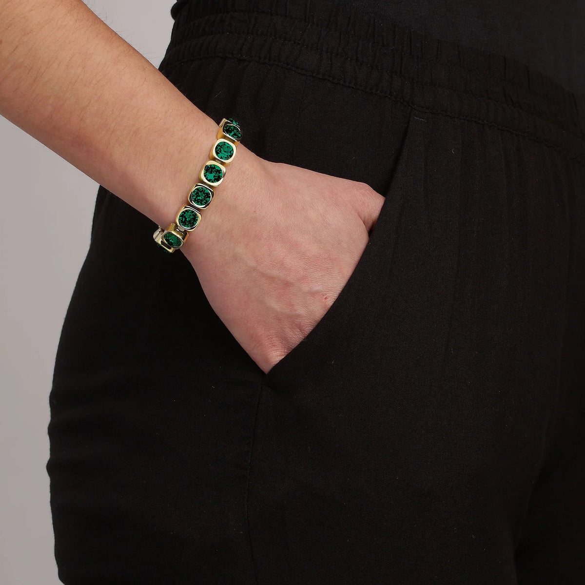 CONIAN SHINY GOLD GREEN BRACELET