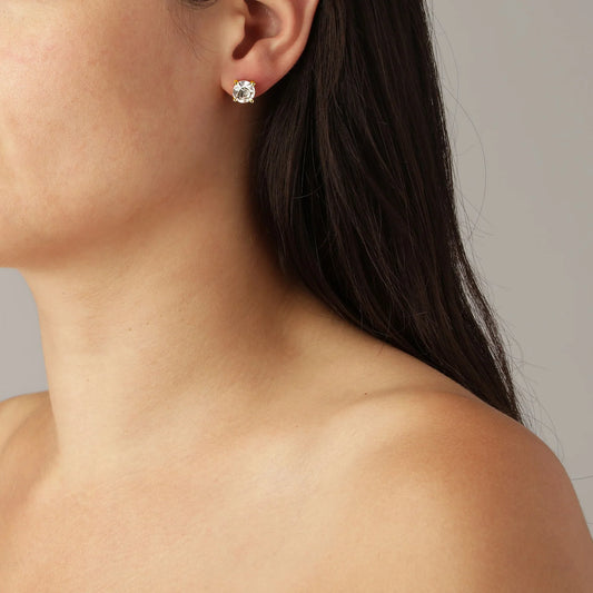 DAZE SHINEY GOLD CRYSTAL EARRINGS