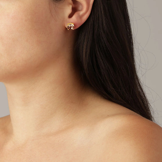 DAZE SHINEY GOLD LIGHT PEACH EARRINGS