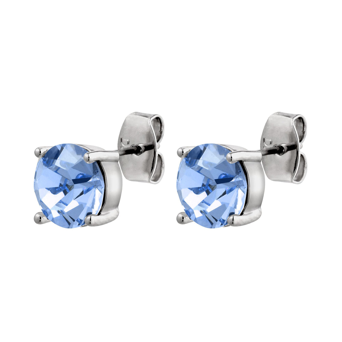 DAZE SHINY SILVER LIGHT SAPPHIRE EARRINGS