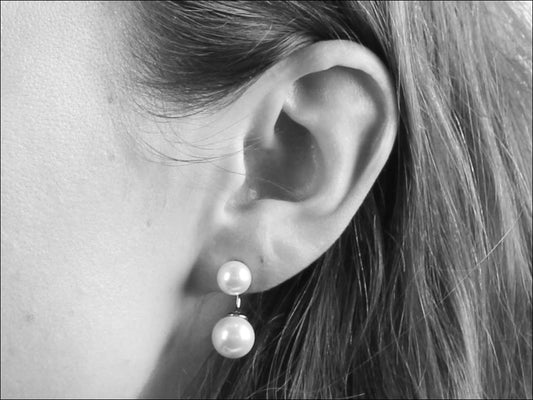 DEE SHINY SILVER WHITE/PEARL EARRINGS