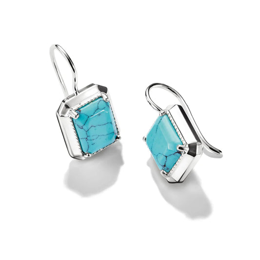 ELYNDRA TURQUOISE OCTAGON STONE EARRINGS