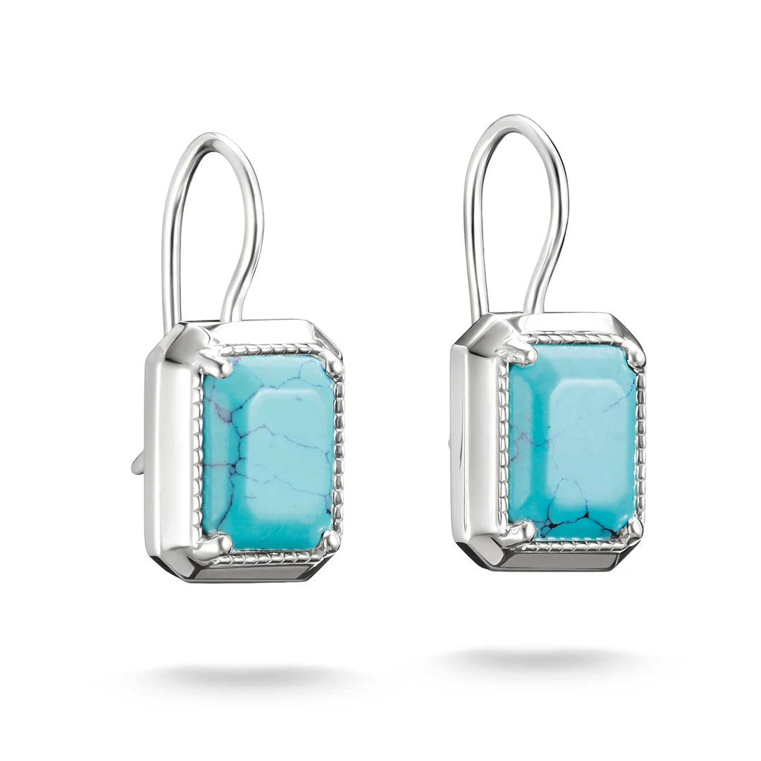 ELYNDRA TURQUOISE OCTAGON STONE EARRINGS
