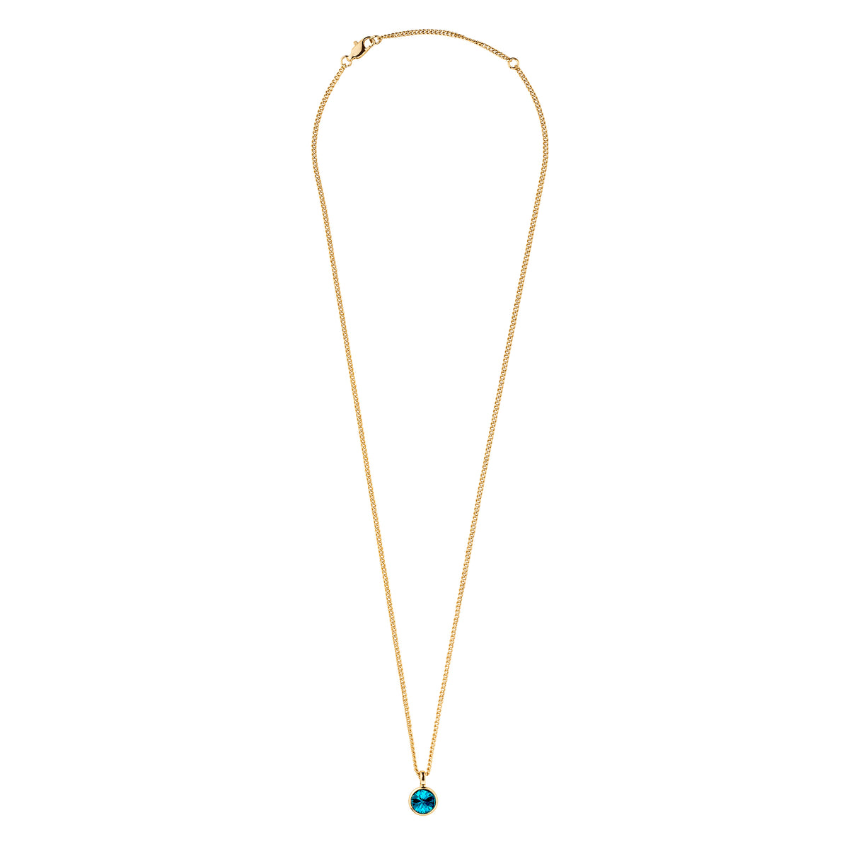 ETTE SHINY GOLD LIGHT PETROL NECKLACE
