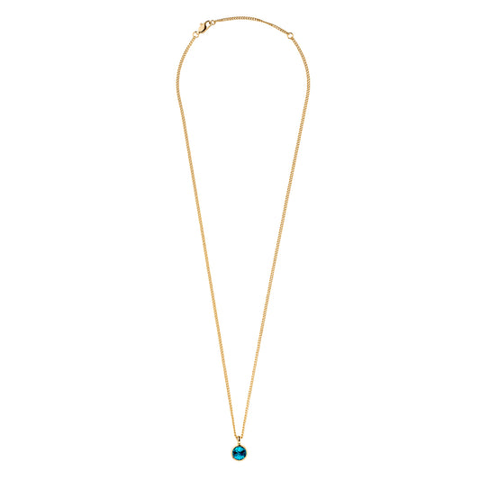 ETTE SHINY GOLD LIGHT PETROL NECKLACE