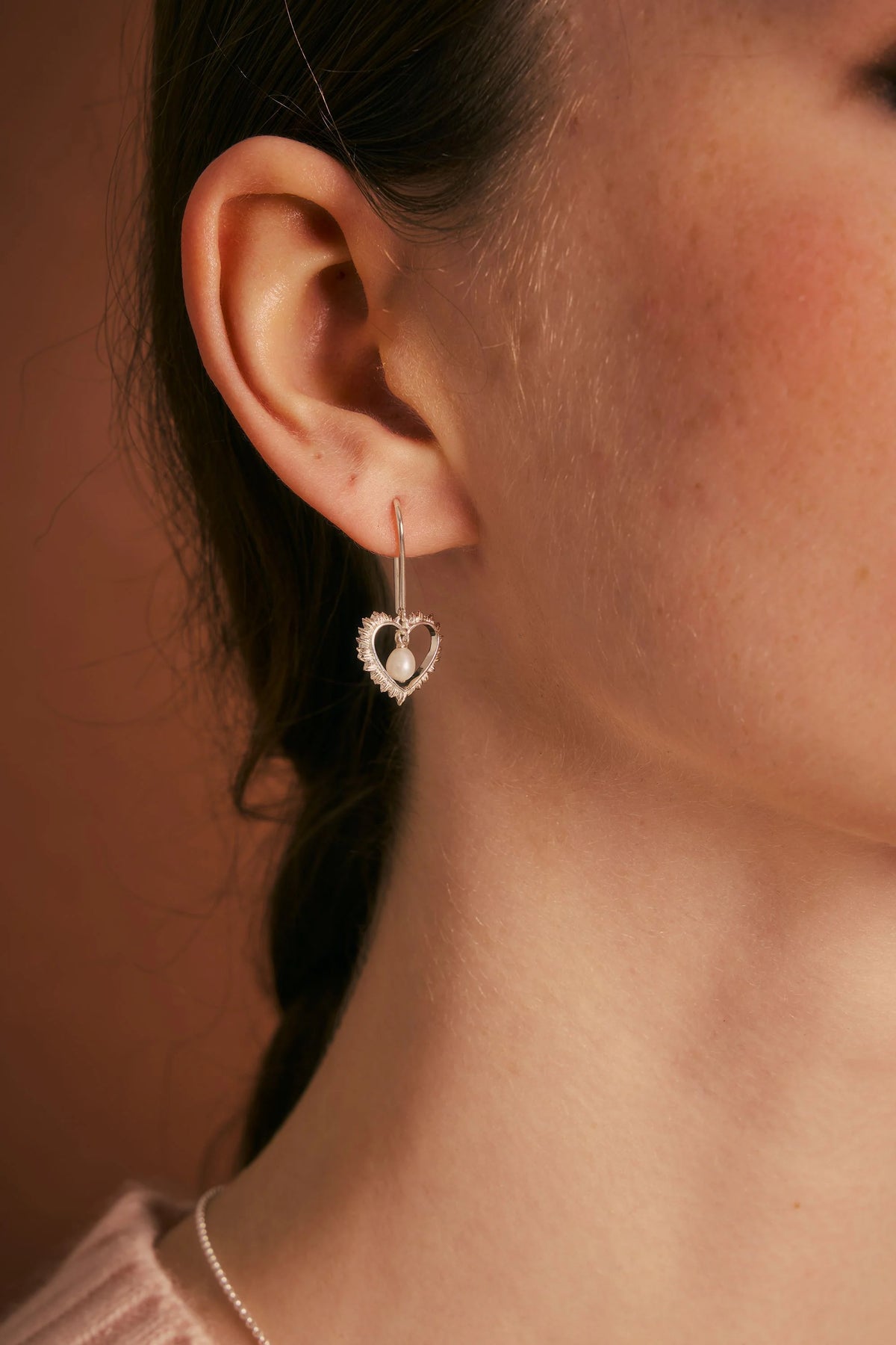 FLAMING HEART EARRINGS WITH FWP