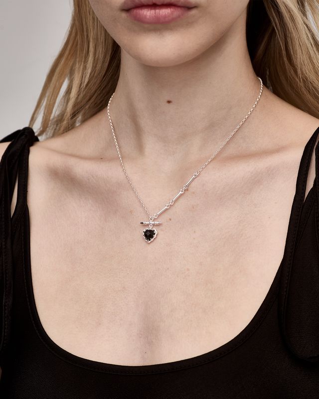 LOVE CLAW FOB NECKLACE ONYX
