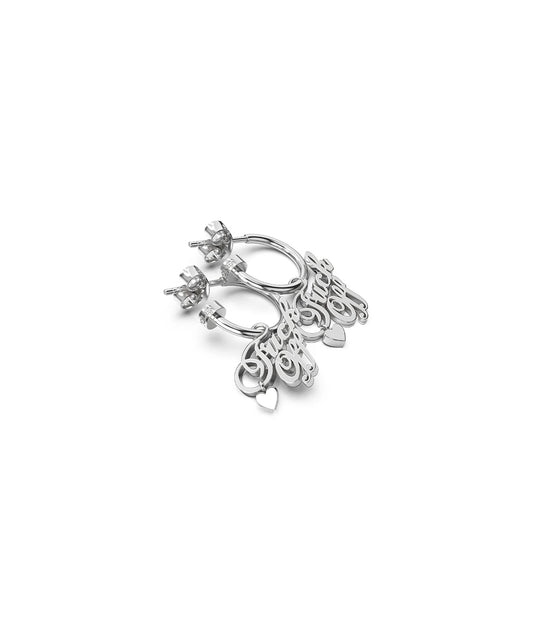 F*CK OFF SCRIPT ANCHOR EARRINGS