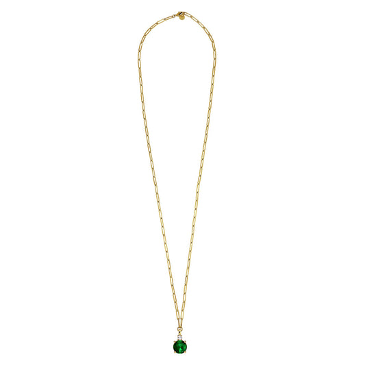 GLORY SHINY GOLD EMERALD NECKLACE