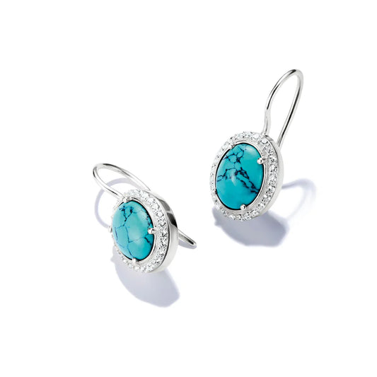 ELYNDRA TURQUOISE OVAL STONE EARRINGS