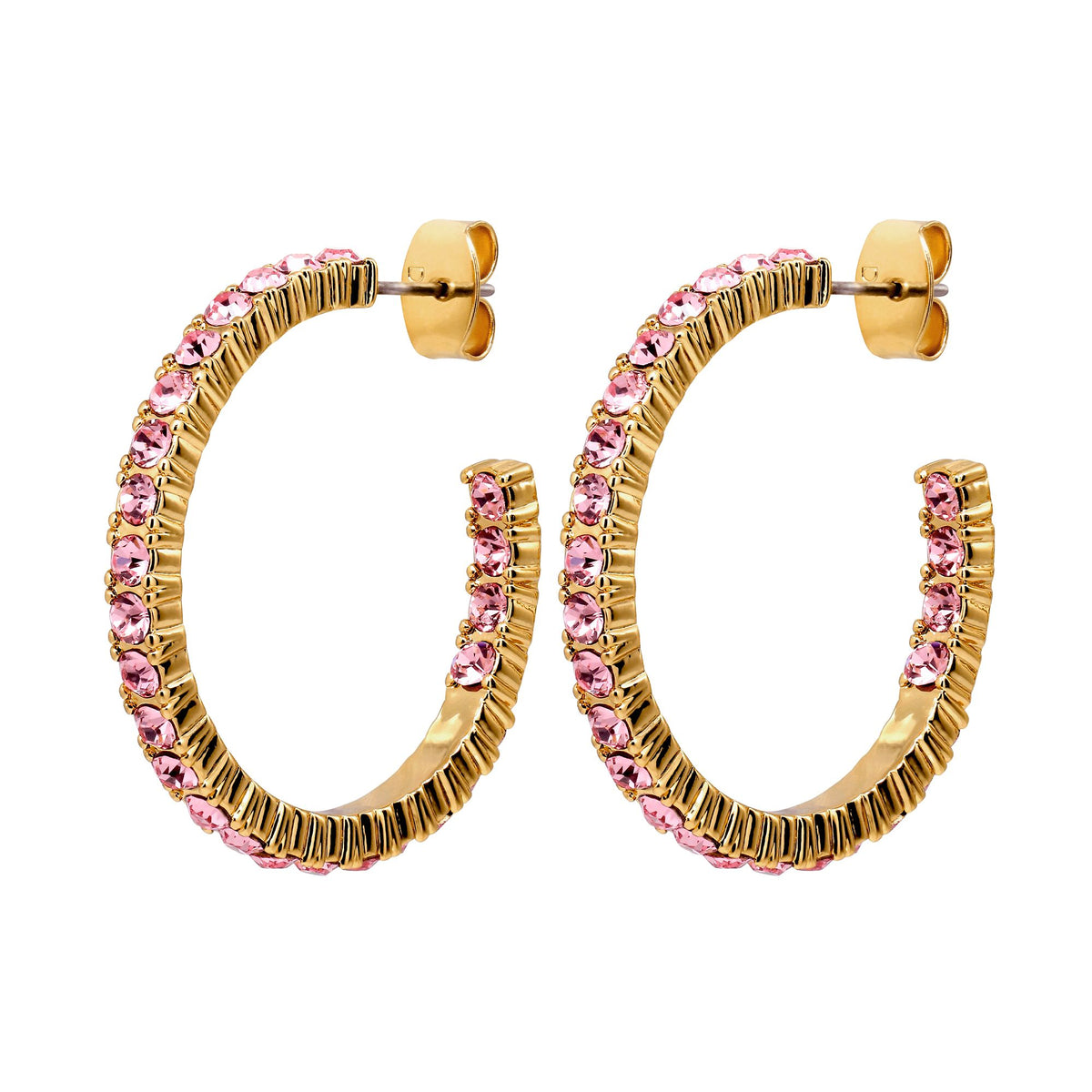 PINA SHINY GOLD LIGHT ROSE EARRINGS