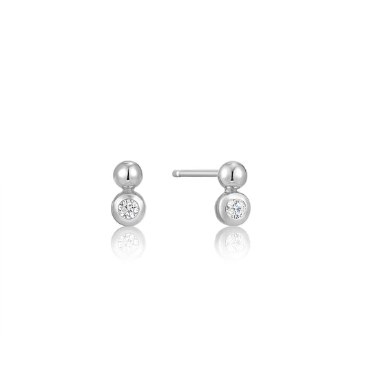 SPACED ORB AMAZONITE STUD EARRINGS