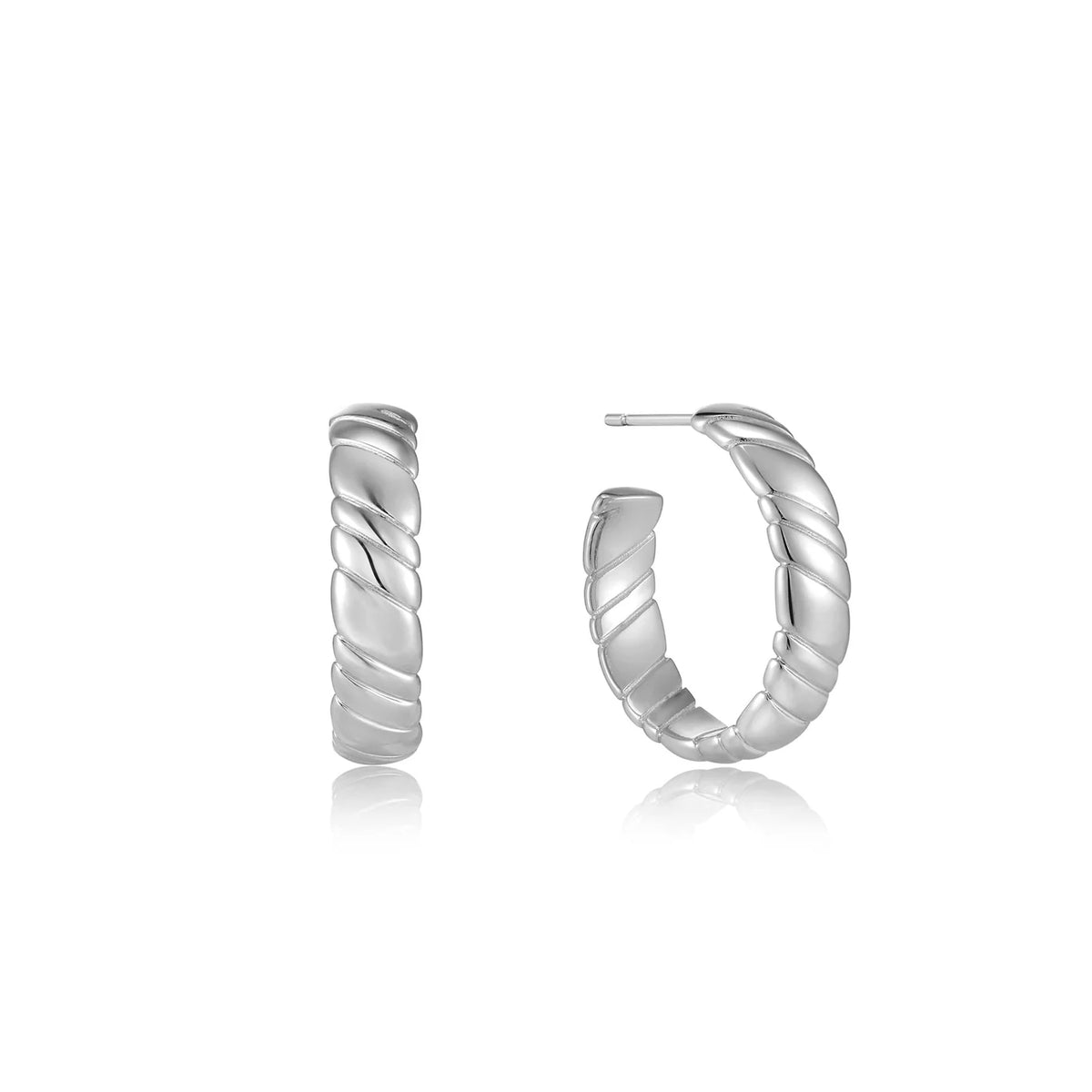 GOLD SMOOTH TWIST HOOP EARRINGS