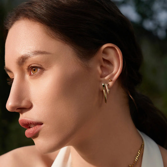 PUNK SPARKLE DOUBLE HOOP EARRINGS