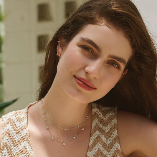 STAR BEZEL-SET STATION NECKLACE