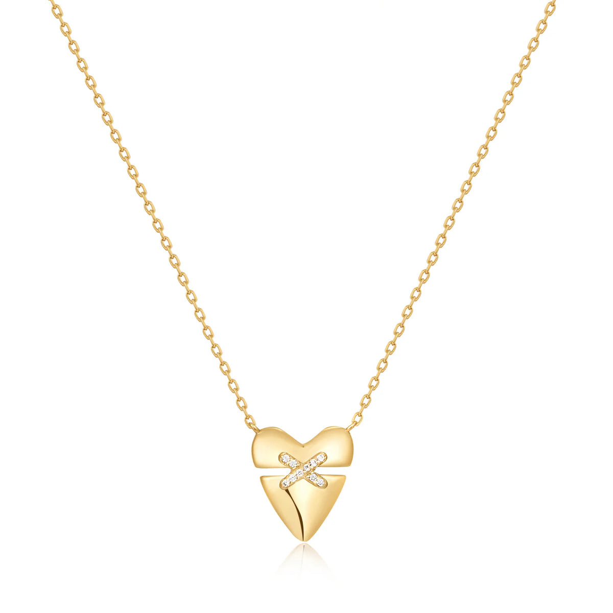 TWINKLE HEART KISS PAVE NECKLACE