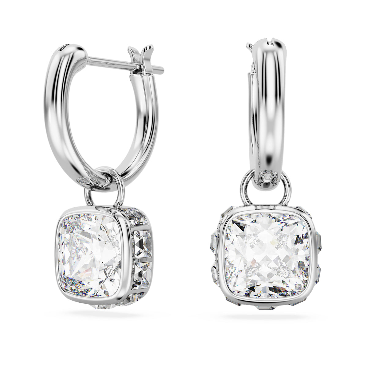 CHROMA DROP EARRINGS - WHITE, RHODIUM