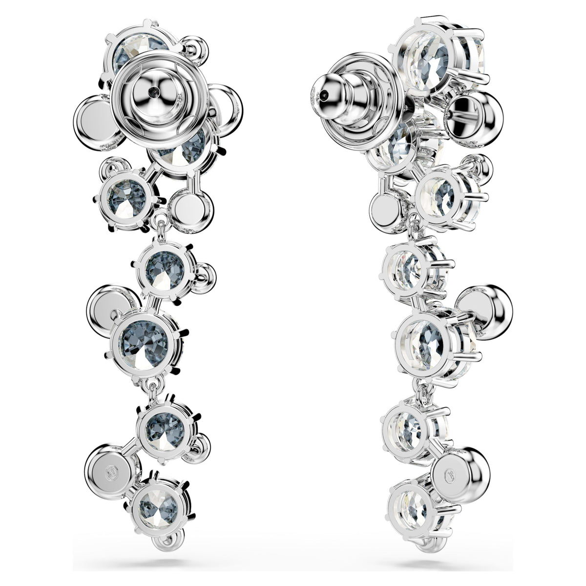 CONSTELLA DROP EARRINGS MIXED CUTS - WHITE, RHODIUM
