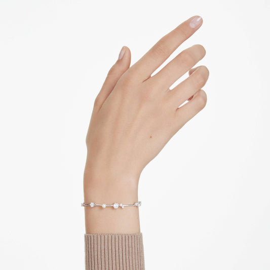 CONSTELLA TENNIS BRACELET - WHITE, RHODIUM