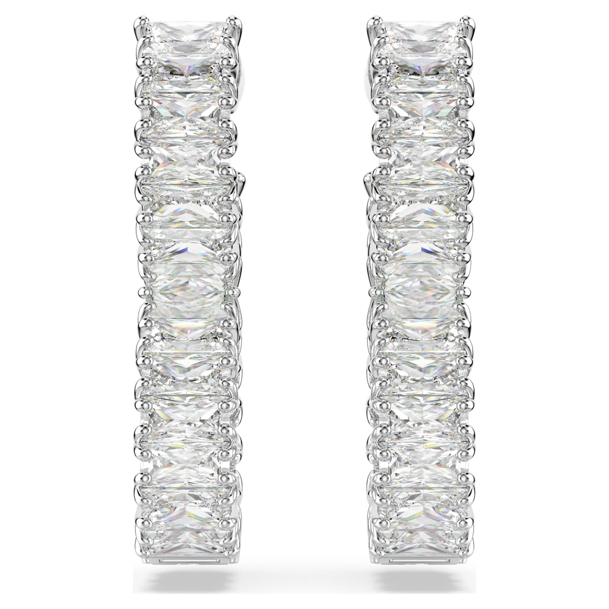 HYPERBOLA HOOP EARRINGS INFINITY - WHITE, RHODIUM