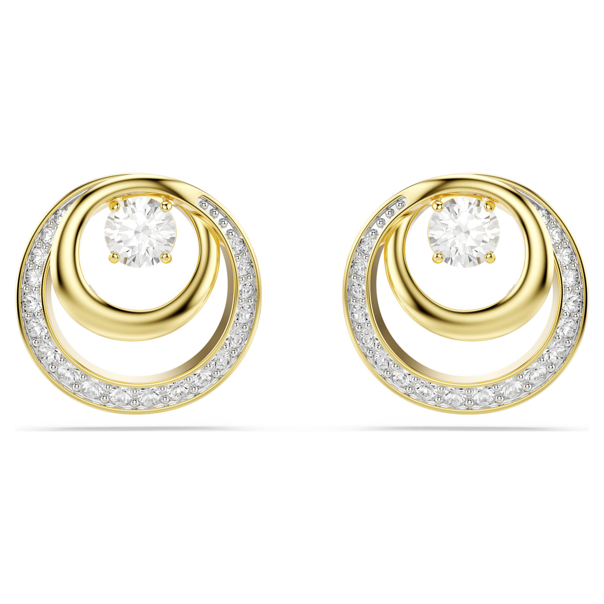 HYPERBOLA STUD EARRINGS - WHITE, GOLD