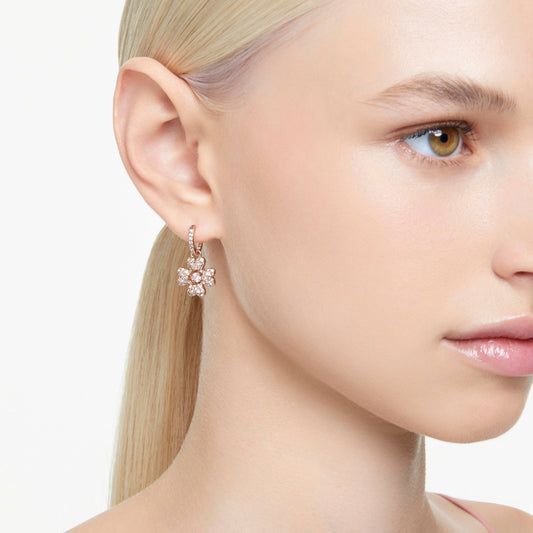 IDYLLIA DROP EARRINGS CLOVER - WHITE, ROSE-GOLD