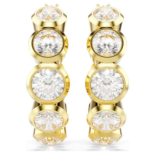 IMBER HOOP EARRINGS - WHITE, GOLD