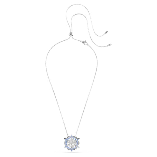 MAGIC PENDANT AND BROOCH SNOWFLAKE - BLUE, RHODIUM
