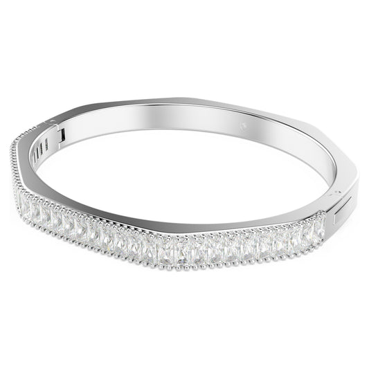 MATRIX BANGLE - WHITE, RHODIUM