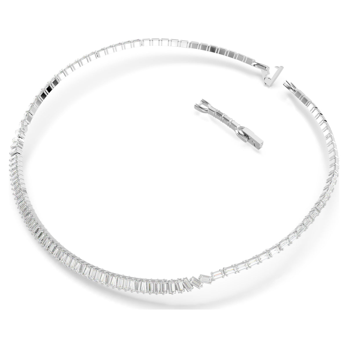 MATRIX NECKLACE - WHITE, RHODIUM