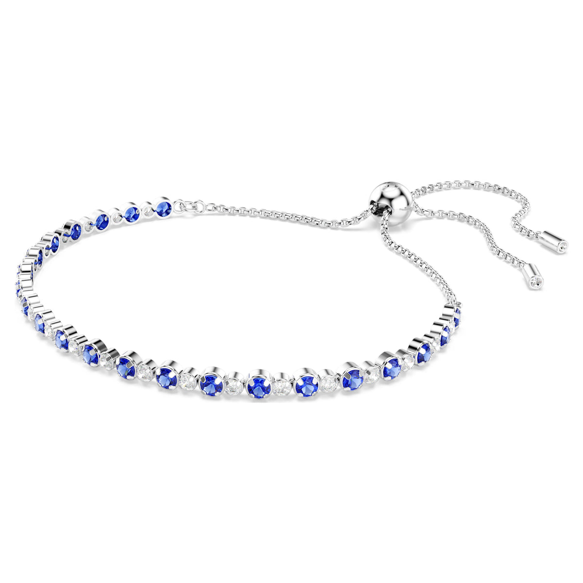 MATRIX TENNIS BRACELET - BLUE, RHODIUM