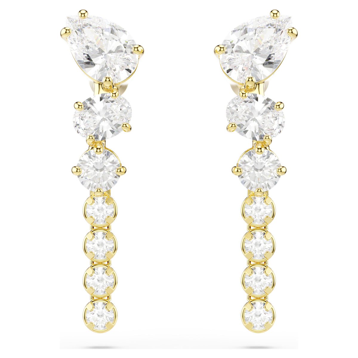 MESMERA DROP EARRINGS - WHITE, 18K GOLD