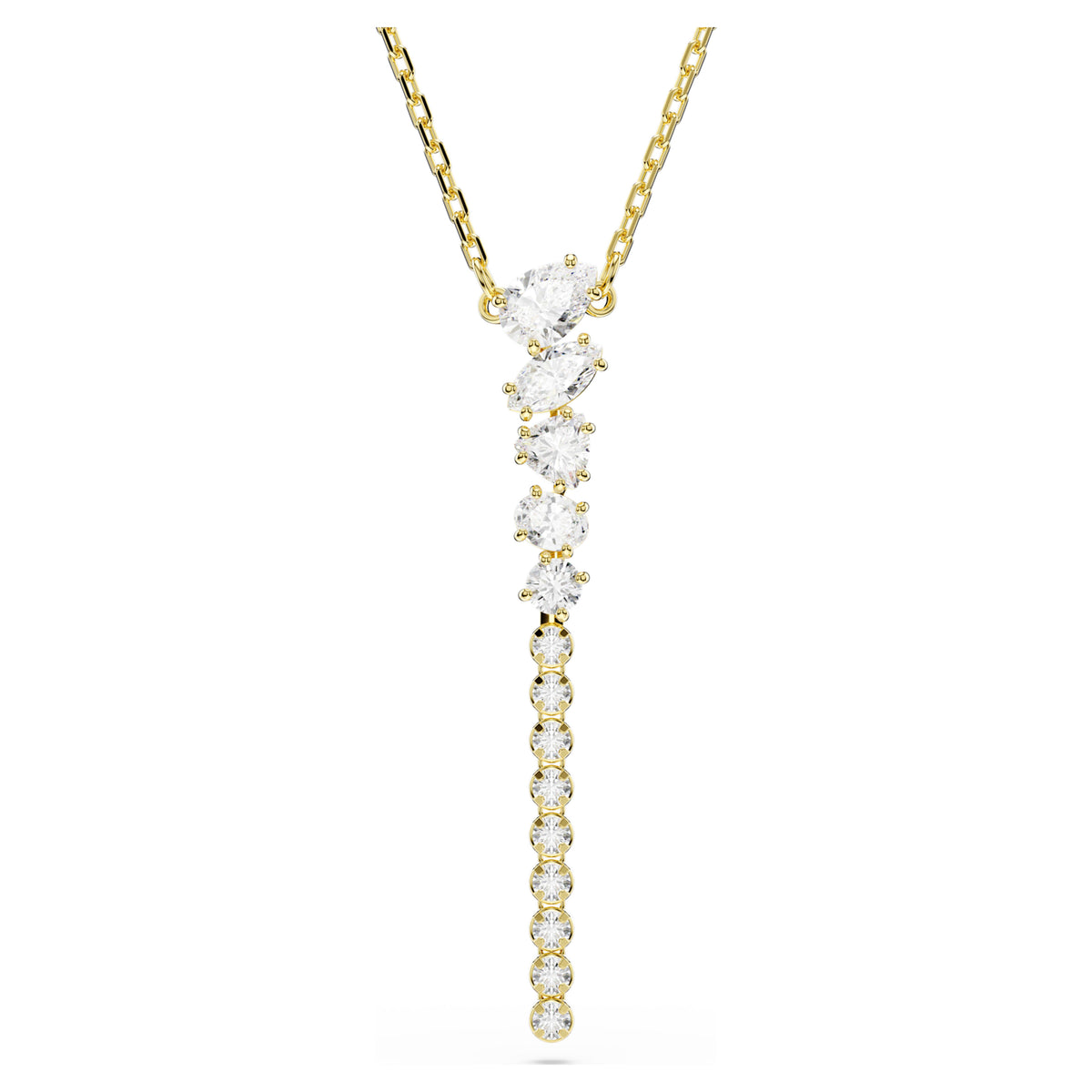 MESMERA Y NECKLACE - WHITE, 18K GOLD