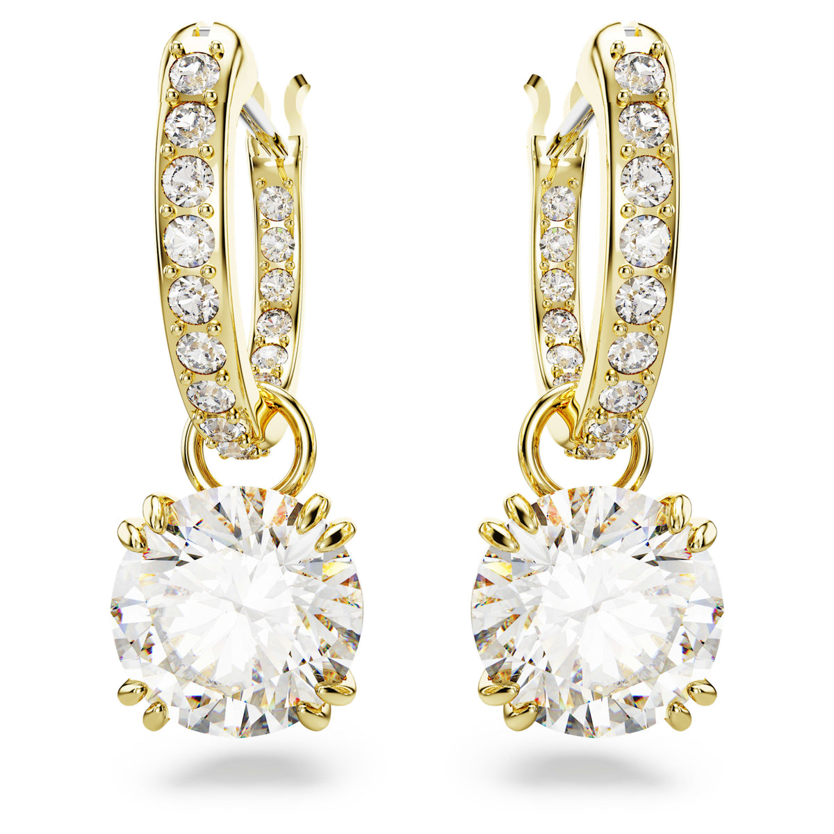 STILLA DROP EARRINGS - WHITE, GOLD
