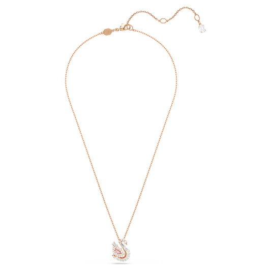 SWAN PENDANT - WHITE/PINK, ROSE-GOLD
