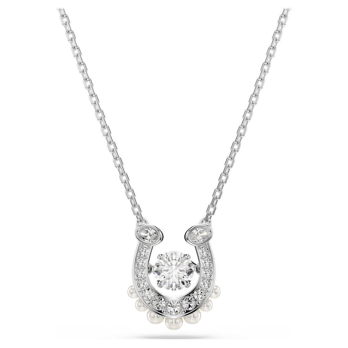 SYMBOLICA PENDANT HORSESHOE - WHITE, RHODIUM