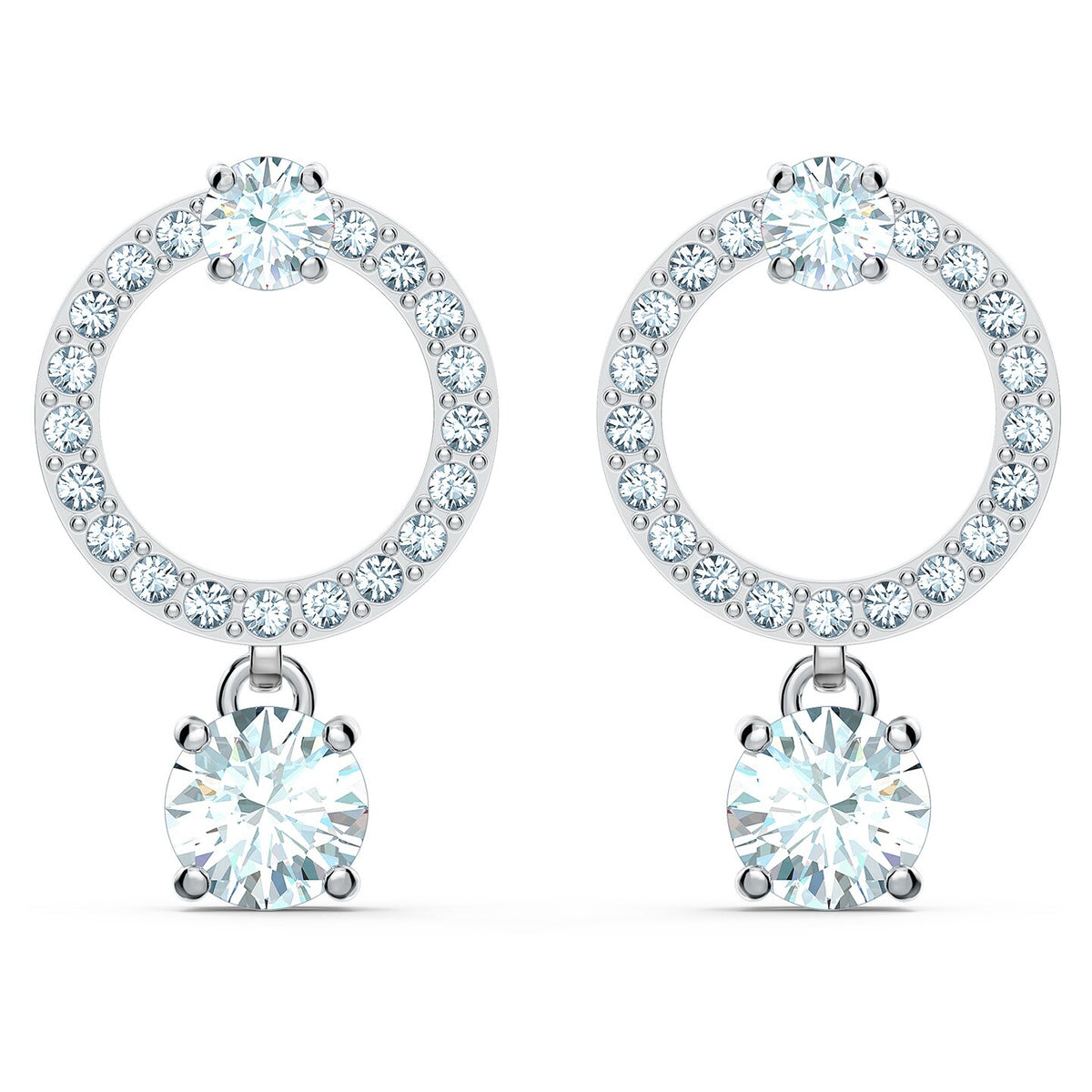CONSTELLA HOOP EARRINGS - WHITE, RHODIUM