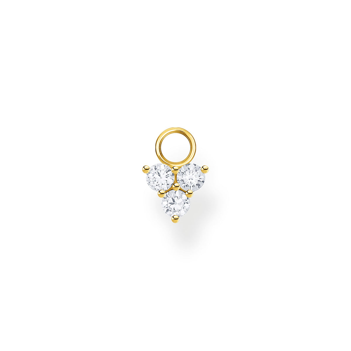 CHARMING COLLECTION SINGLE CZ TRIANGLE EARRING PENDANT