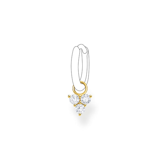 CHARMING COLLECTION SINGLE CZ TRIANGLE EARRING PENDANT