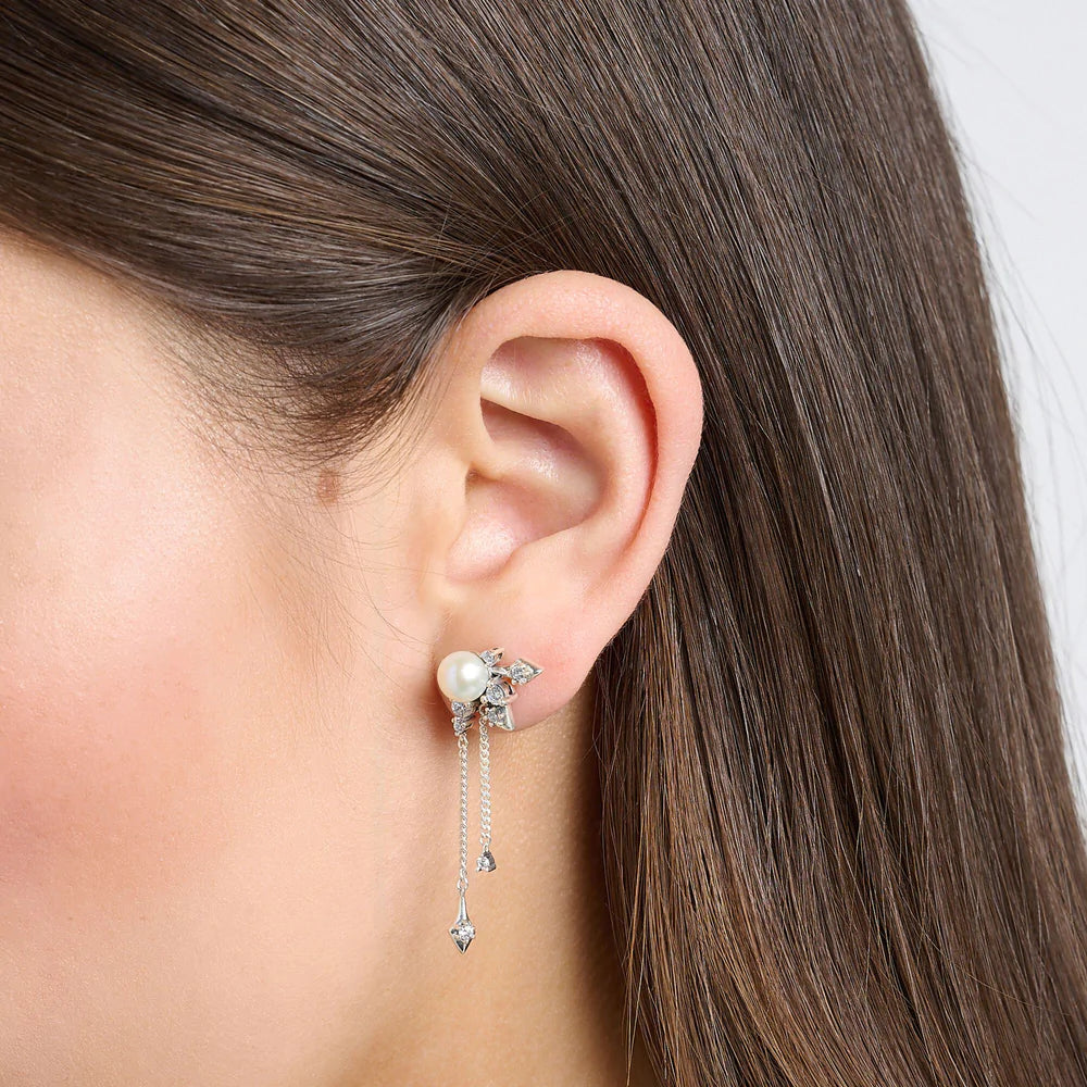 PEARL EARRINGS WITH WINTER SUN RAYS