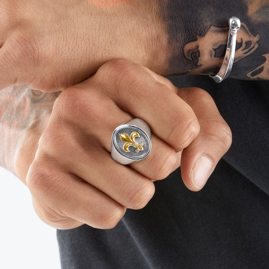 REBEL FLEUR DE LYS SIGNET RING