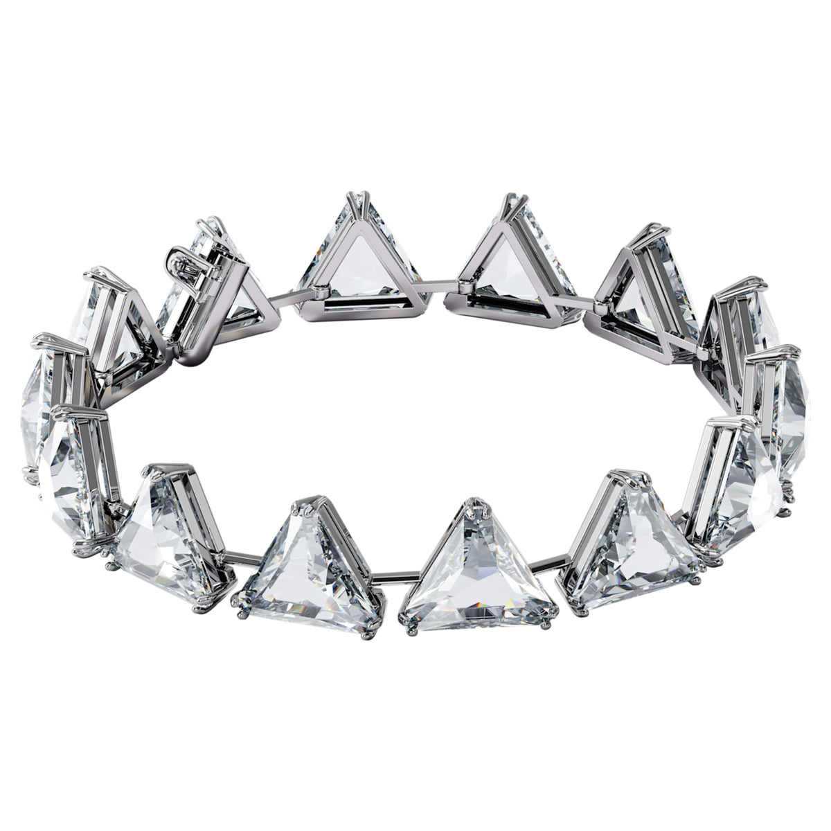 ORTYX BRACELET SPIKE TRIANGLE - WHITE, RHODIUM
