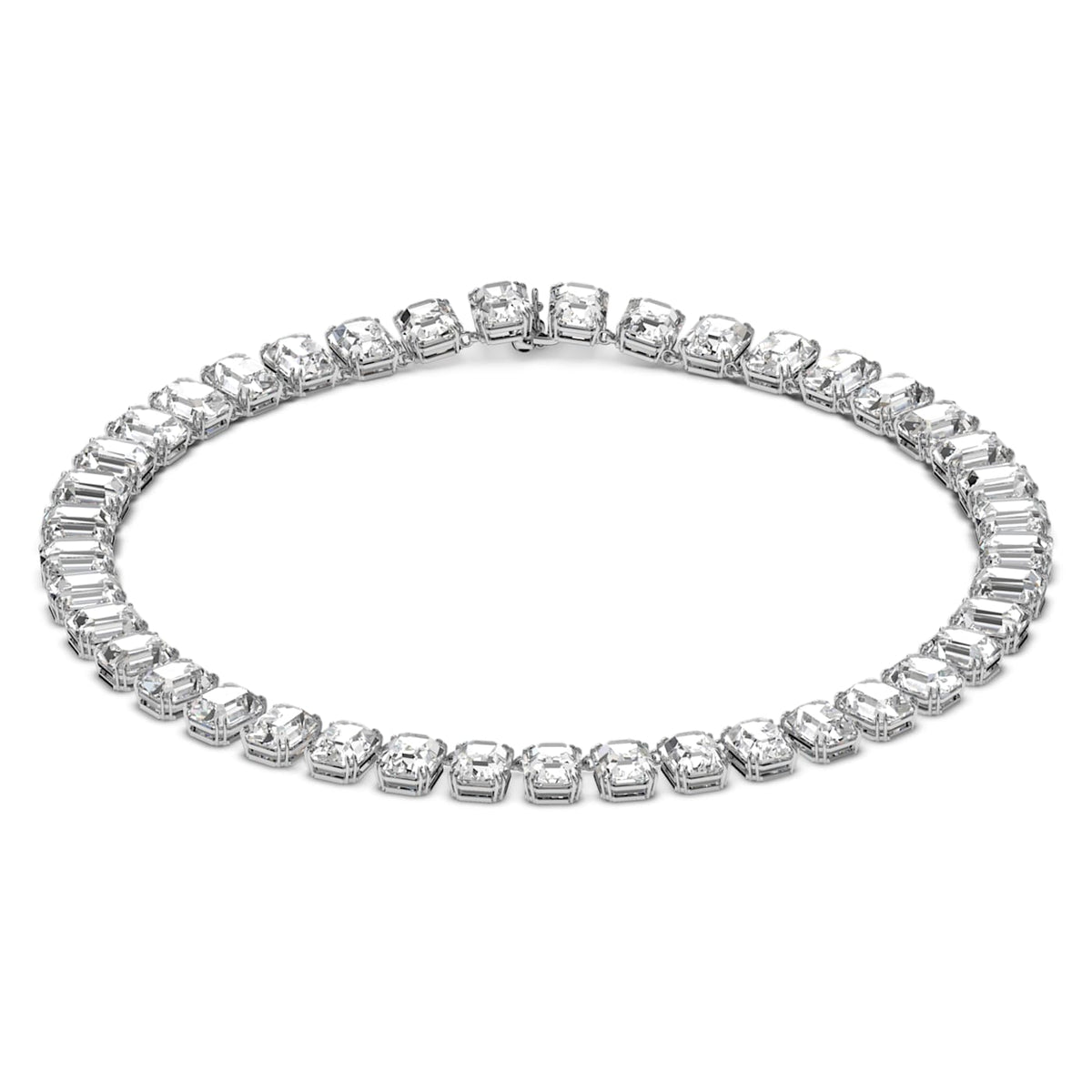 MILLENIA ALL AROUND NECKLACE - WHITE, RHODIUM