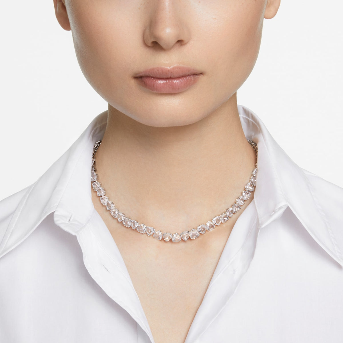 MILLENIA NECKLACE TRILLIANT - WHITE, RHODIUM