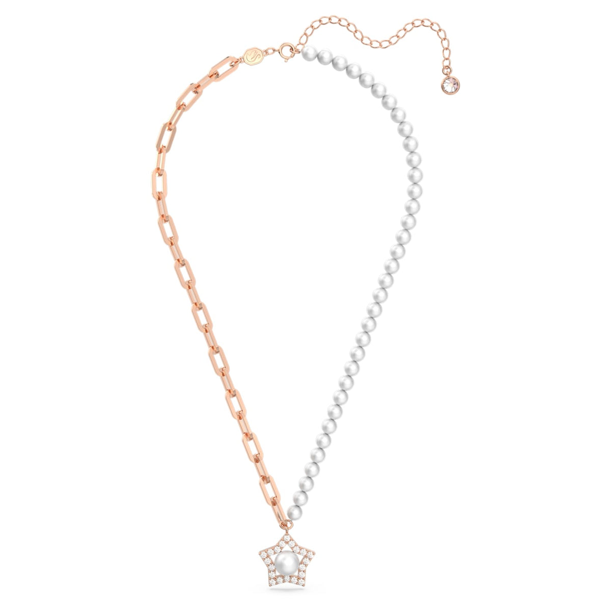 STELLA PENDANT PEARL STAR - WHITE, ROSE-GOLD